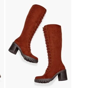 Lace Up Heeled Boots